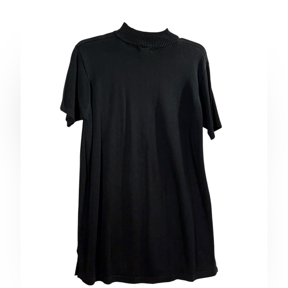 XXIST Black Mock Neck Top‎ Size Medium Short Sleeve